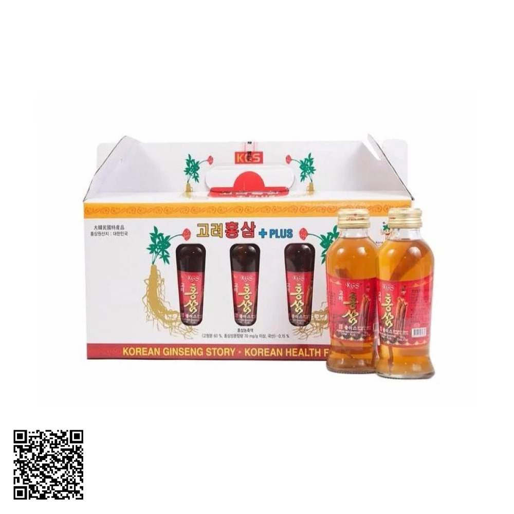 Nước Hồng Sâm Có Củ KGS Korean Red Ginseng Story Plus Từ Hàn Quốc 10 Chai