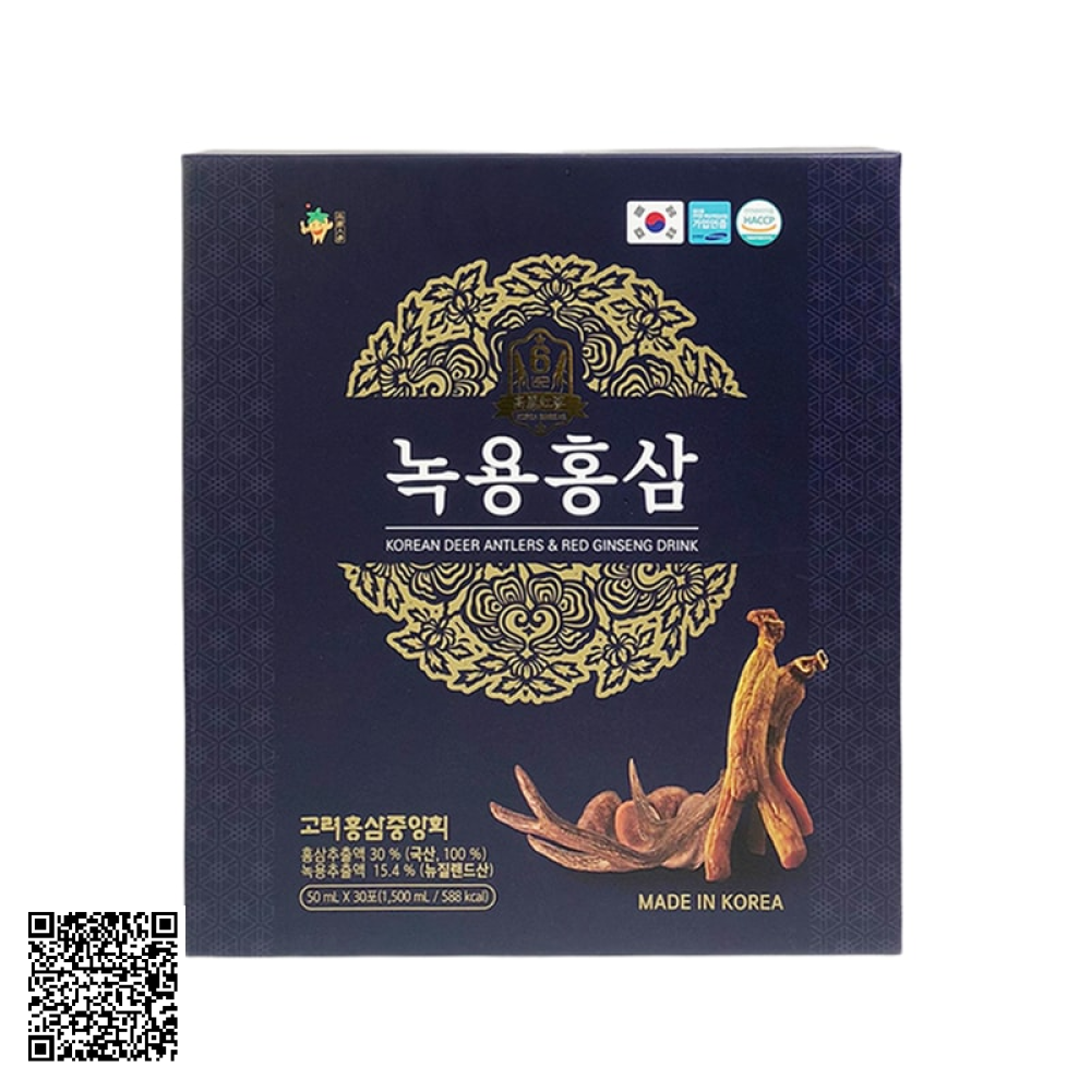Nước Hồng Sâm Nhung Hươu Xanh Gaesung Korean Deer Antlers Red Ginseng Drink Từ Hàn Quốc 30 Gói