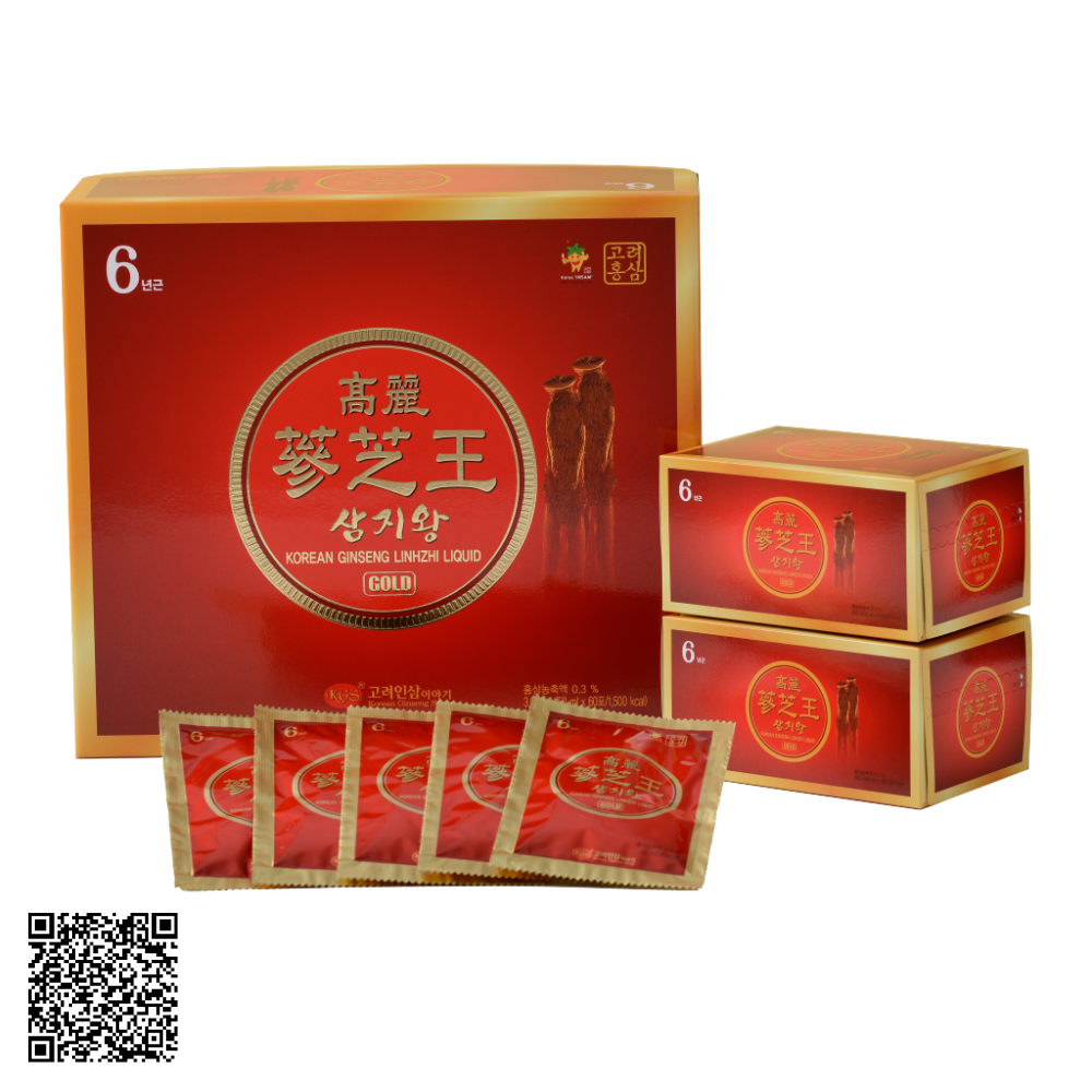 Nước Hồng Sâm Linh Chi KGS Korean Ginseng Linhzhi Liquid Gold Từ Hàn Quốc 30 Gói
