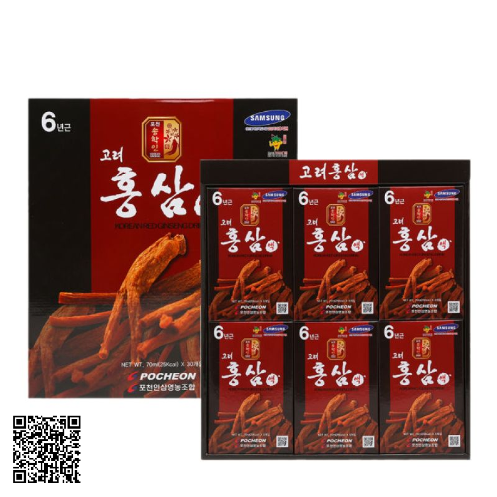 Nước Hồng Sâm Pocheon Korean Red Ginseng Drink Từ Hàn Quốc 30 Gói