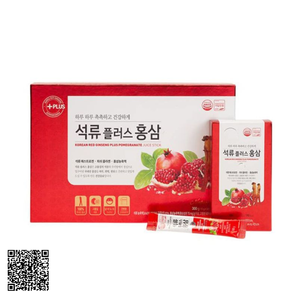 Nước Lựu Hồng Sâm Collagen Daedong Korean Red Ginseng Pomegranate Juice Stick Từ Hàn Quốc 30 Gói