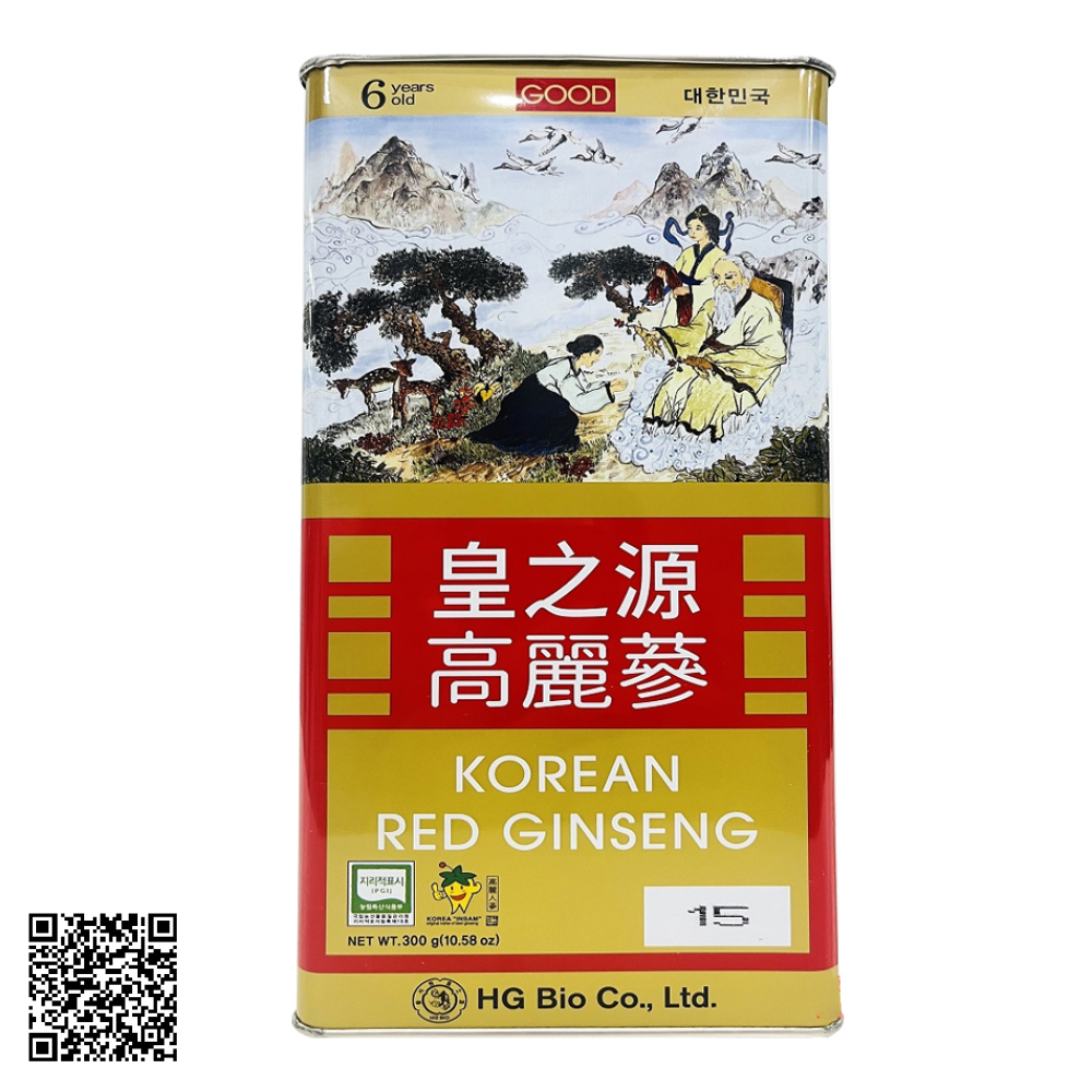 Hồng Sâm Củ Khô HG Bio Korean Red Ginseng Hộp Thiếc Từ Hàn Quốc 10 Củ