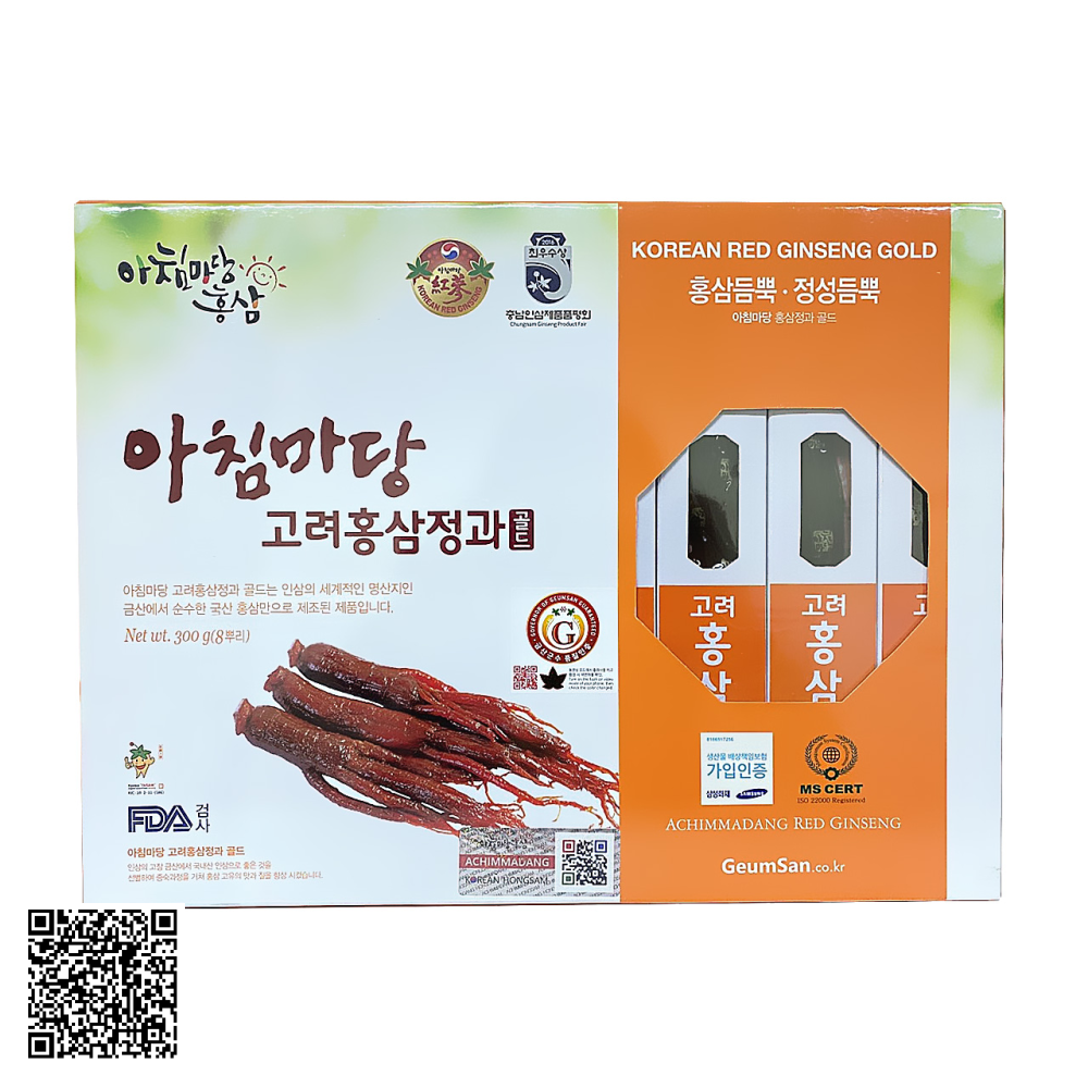 Hồng Sâm Củ Tẩm Mật Ong Achimmadang Korean Red Ginseng Gold Từ Hàn Quốc 300g