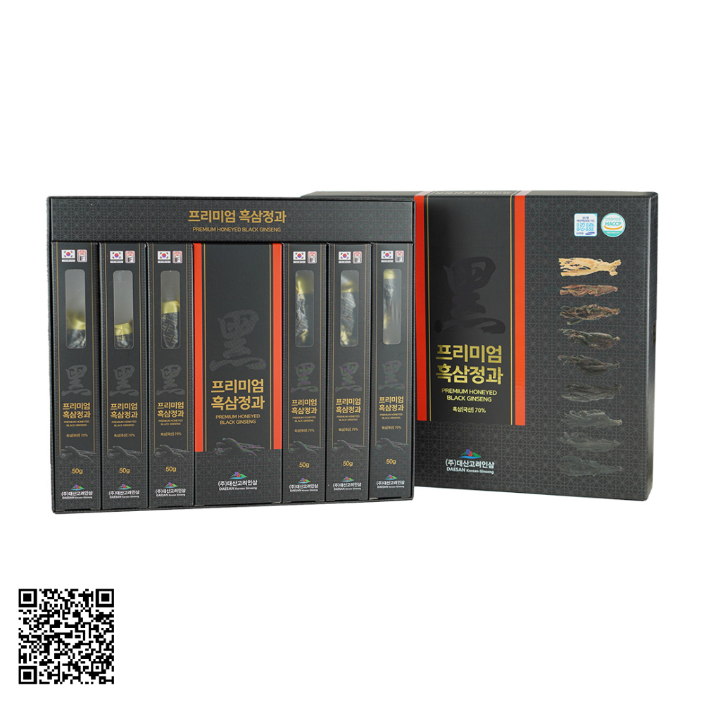 Hắc Sâm Tẩm Mật Ong Daesan Premium Honeyed Black Ginseng Từ Hàn Quốc 6 Củ