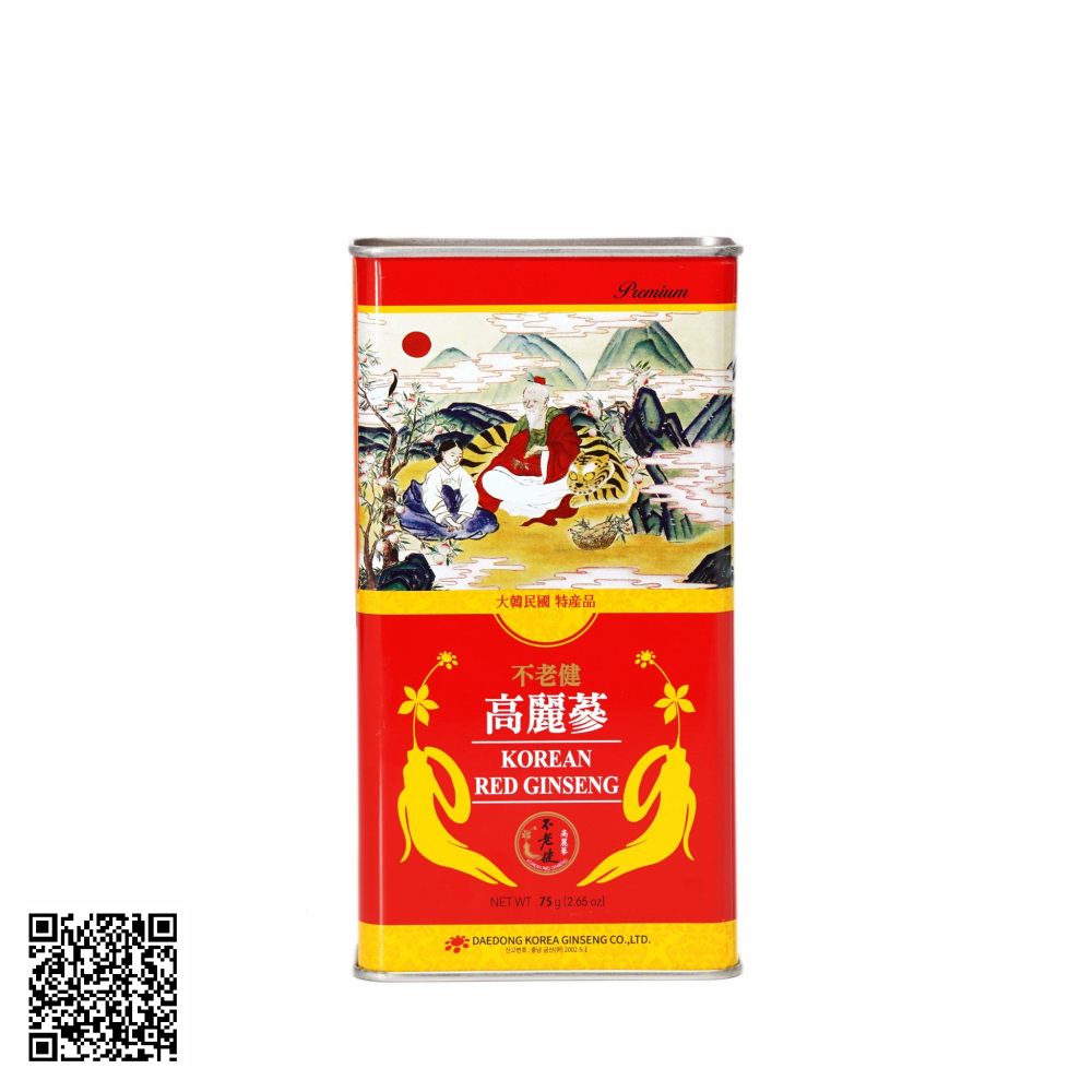 Hồng Sâm Củ Khô Daedong Korean Red Ginseng Hộp Thiếc Từ Hàn Quốc 75g