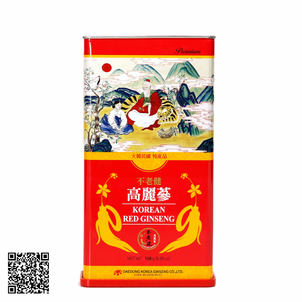 Hồng Sâm Củ Khô Daedong Korean Red Ginseng Hộp Thiếc Từ Hàn Quốc 150g