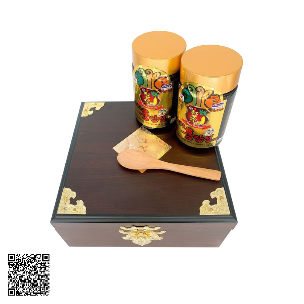 Cao Hồng Sâm Kanghwa 6 Years Korean Red Ginseng Extract Hộp Gỗ Từ Hàn Quốc 2 Lọ