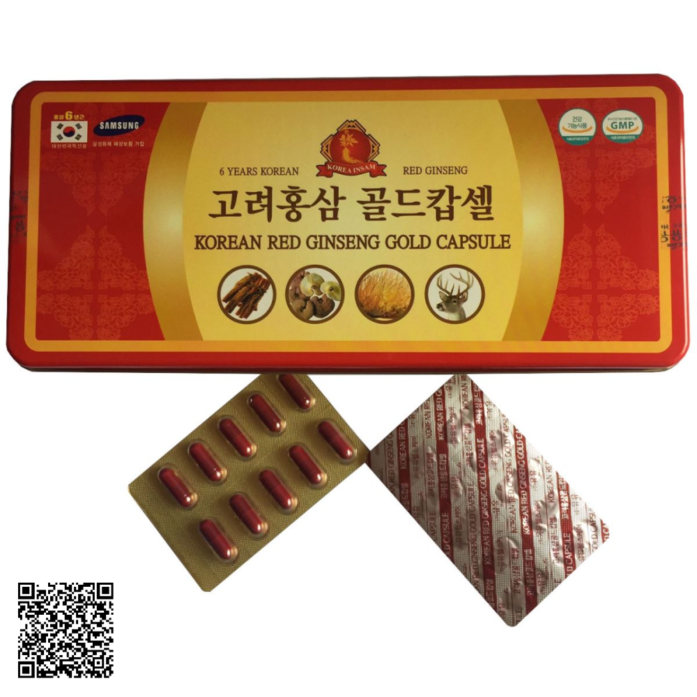 Viên Hồng Sâm Nhung Hươu Linh Chi Đông Trùng Hạ Thảo Insam Korean Red Ginseng Gold Capsule 120 Viên