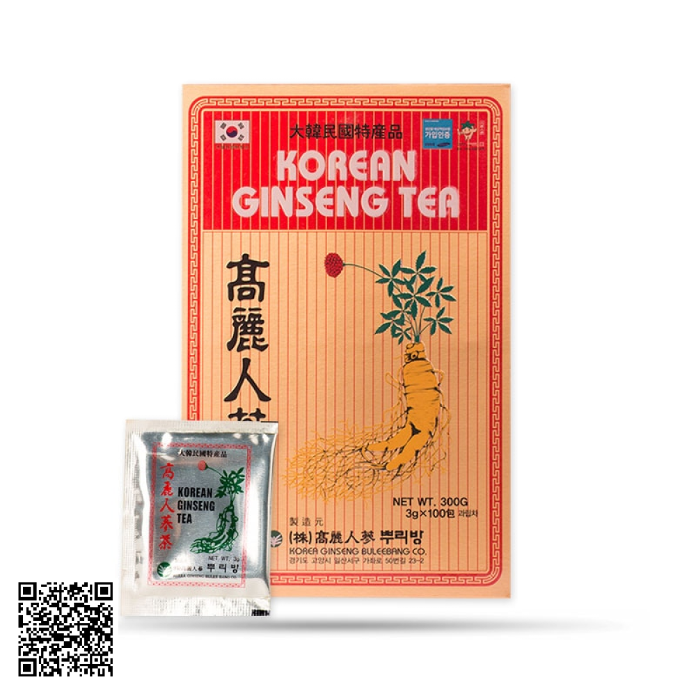 Trà Hồng Sâm Buleebang Korean Ginseng Tea Từ Hàn Quốc 100 Gói