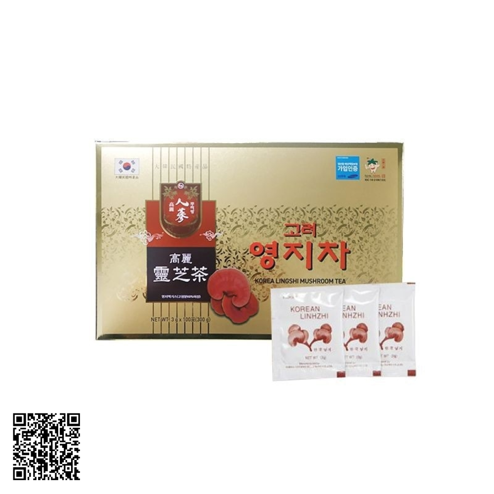 Trà Linh Chi Buleebang Korea Lingshi Mushroom Tea Từ Hàn Quốc 100 Gói