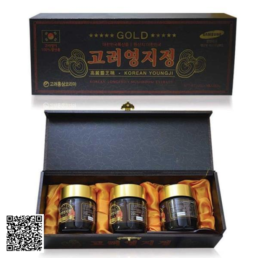 Cao Linh Chi Đỏ YoungJi Korean Longevity Mushroom Extract Gold Từ Hàn Quốc 3 Lọ