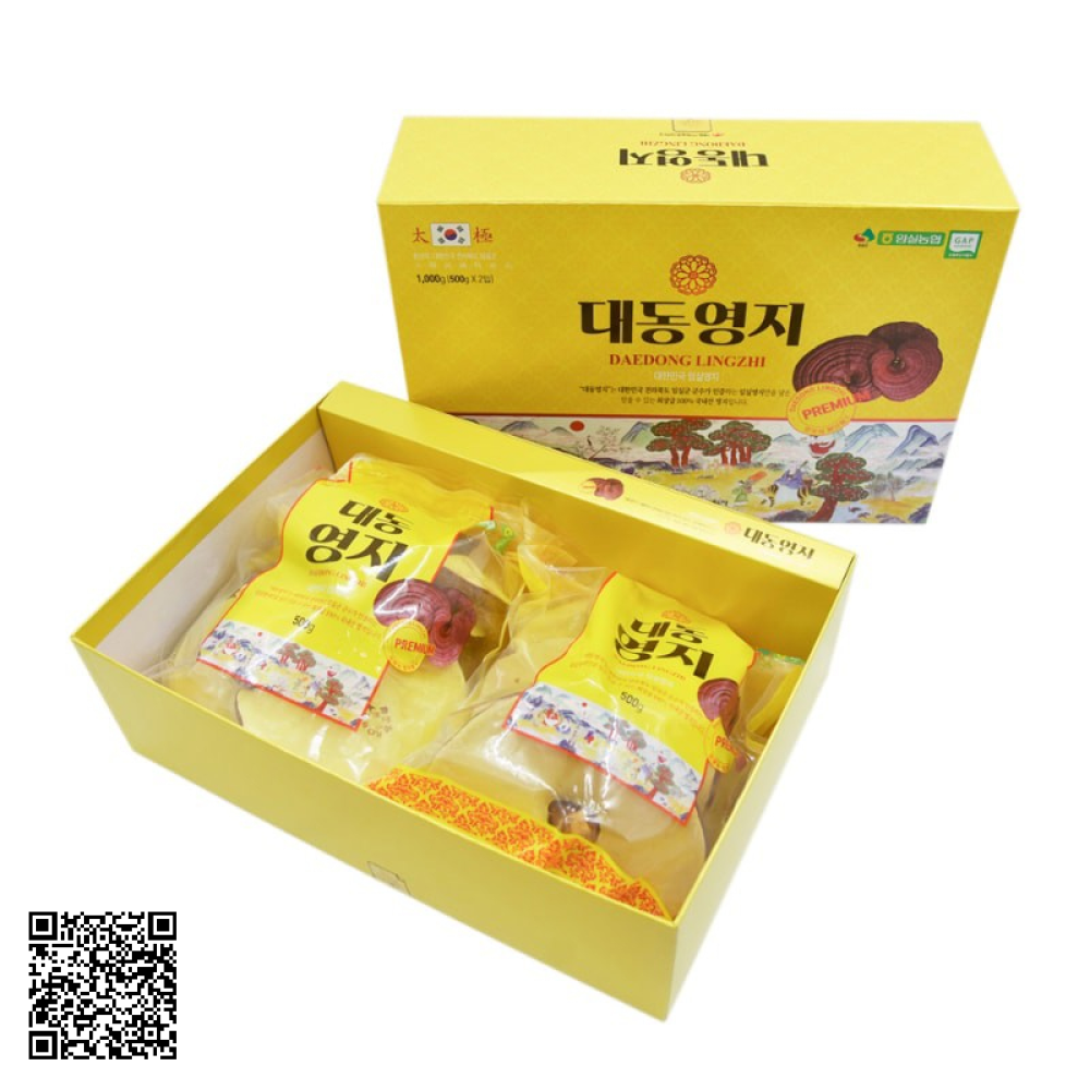 Nấm Linh Chi Đỏ Daedong Lingzhi Mushroom Premium Từ Hàn Quốc 1000g