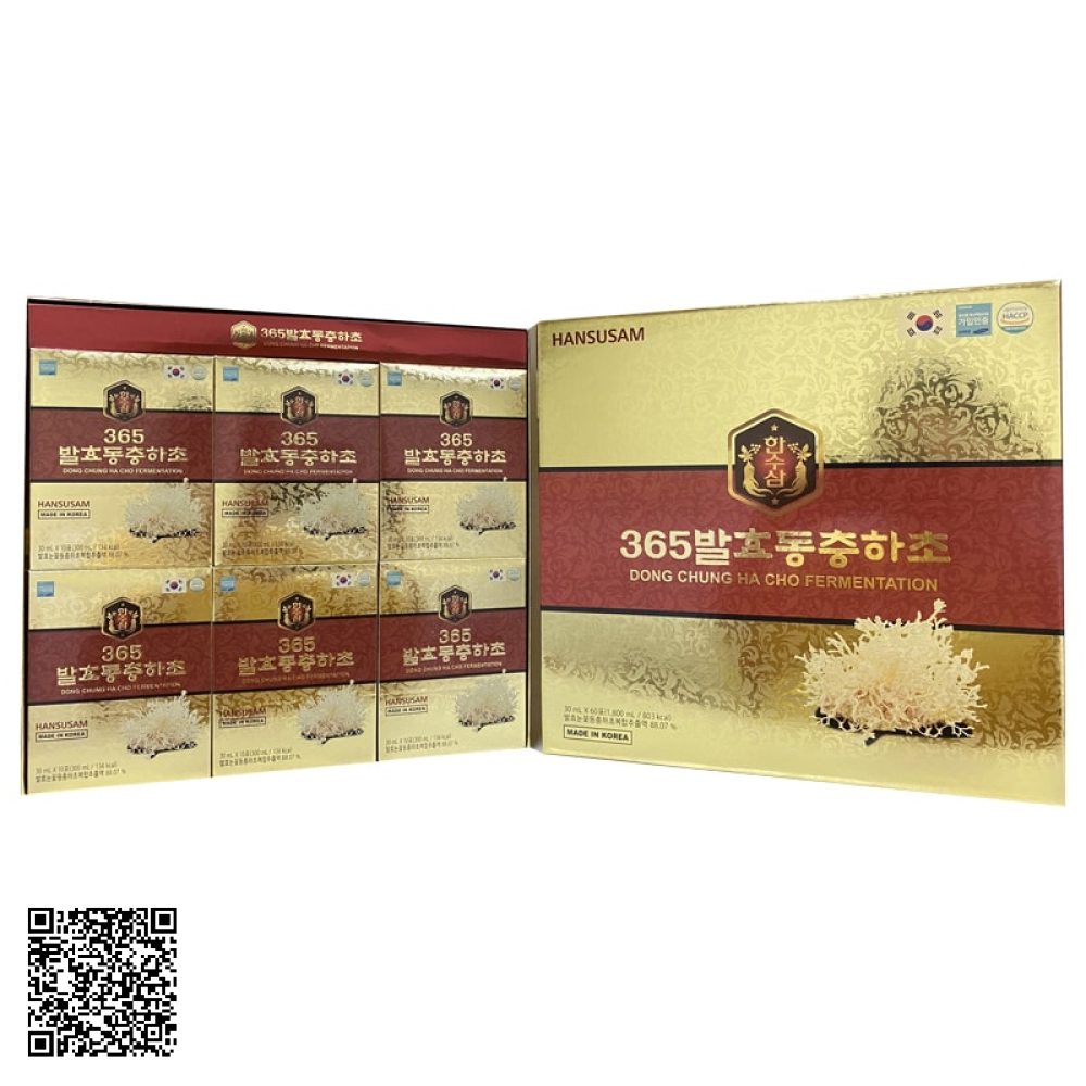 Nước Đông Trùng Hạ Thảo Lên Men Hansusam Dong Chung Ha Cho Fermentation Từ Hàn Quốc 60 Gói