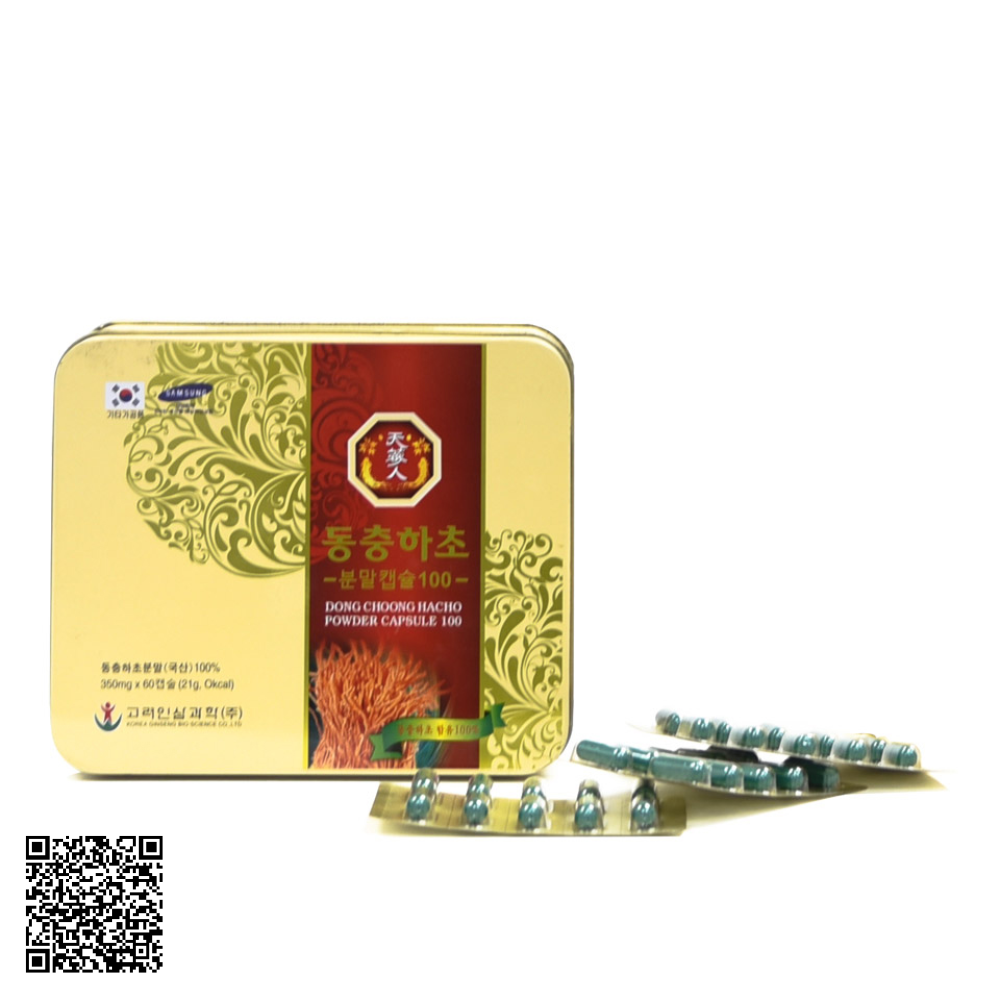 Viên Đông Trùng Hạ Thảo Bio Apgold Dong Choong Hacho Powder Capsule 100 Hộp Thiếc Từ Hàn Quốc 60 Viên
