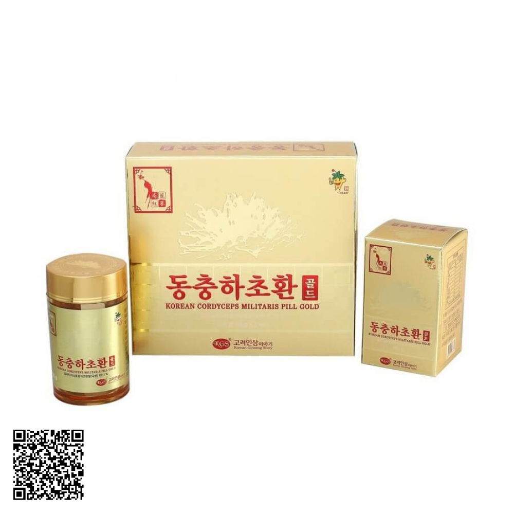 Viên Đông Trùng Hạ Thảo KGS Korean Cordyceps Militaris Pill Gold Từ Hàn Quốc 2 Lọ