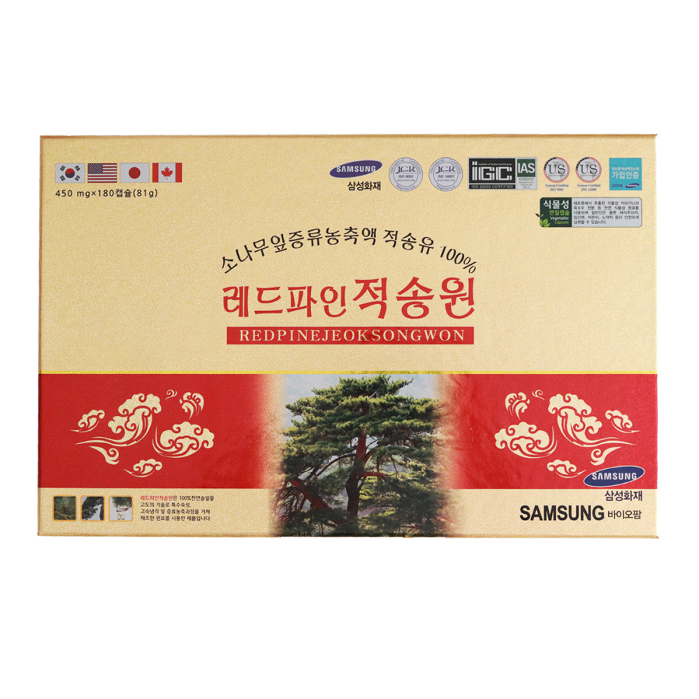 Tinh Dầu Thông Đỏ SMS Bio Pharm Red Pine Jeok Song Won Từ Hàn Quốc 180 Viên