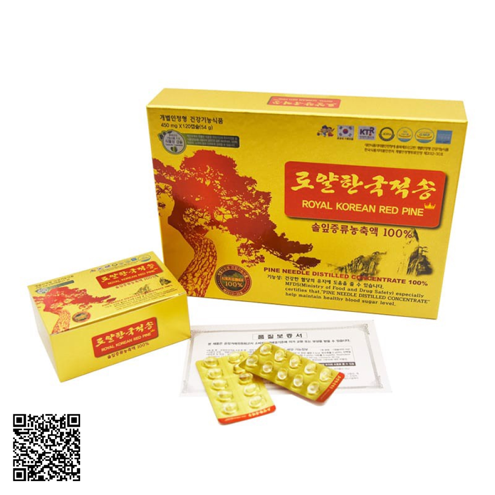 Tinh Dầu Thông Đỏ Hoàng Gia Royal Korean Red Pine Từ Hàn Quốc 120 Viên
