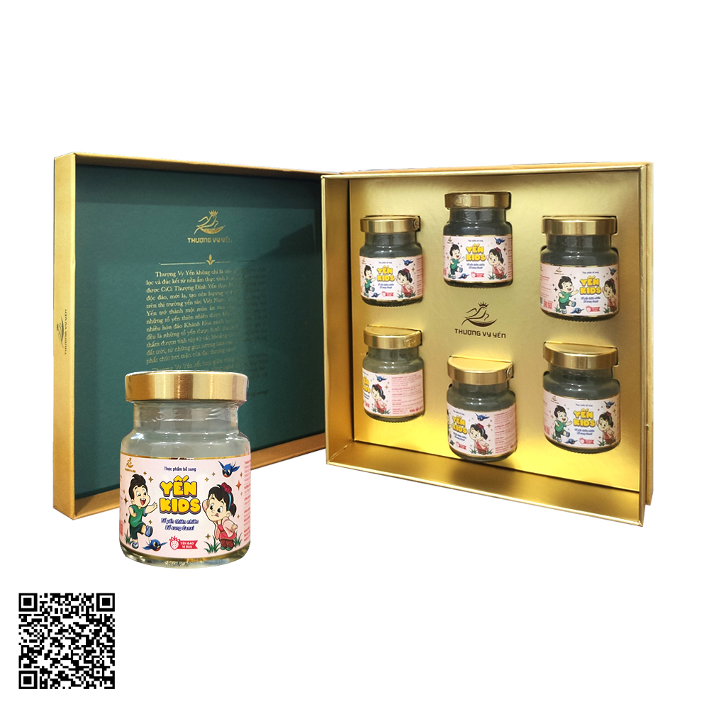Yến Sào Thượng Vy Yến Đảo Kids Vị Dâu Cho Bé Set 6 Hũ