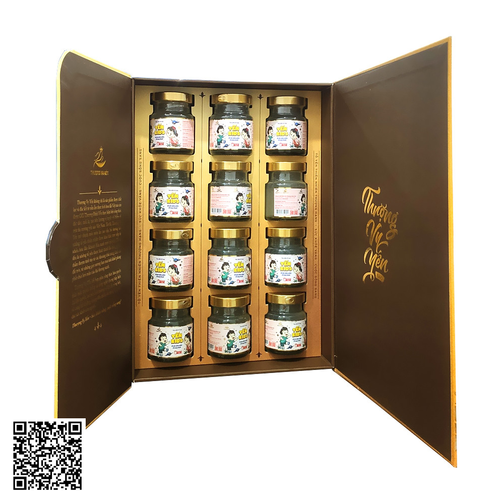 Yến Sào Thượng Vy Yến Đảo Kids Vị Dâu Cho Bé Set 12 Hũ