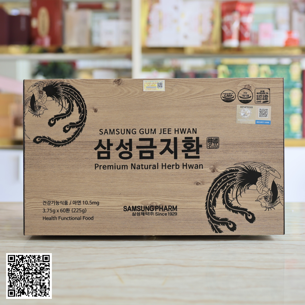 An Cung Ngưu Hoàng Hoàn Samsung Gum Jee Hwan Premium Natural Herb Hwan Hộp Gỗ Từ Hàn Quốc 60 Viên