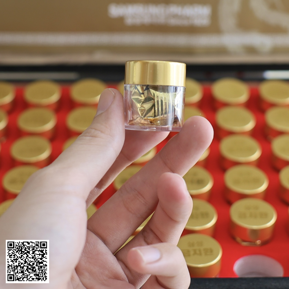 An Cung Ngưu Hoàng Hoàn Samsung Gum Jee Hwan Premium Natural Herb Hwan Hộp Gỗ Từ Hàn Quốc 60 Viên