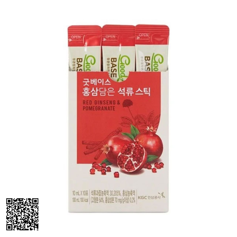 Nước Hồng Sâm Goodbase Lựu Đỏ KGC Jung Kwan Jang Từ Hàn Quốc 10 Gói