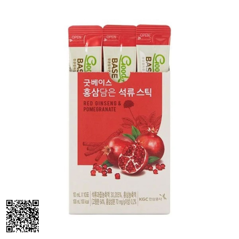 Nước Hồng Sâm Goodbase Lựu Đỏ KGC Jung Kwan Jang Từ Hàn Quốc 10 Gói