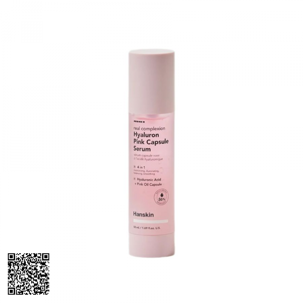 Serum Dưỡng Ẩm Hanskin Real Complexion Hyaluron Pink Capsule Serum Từ Hàn Quốc 50ml
