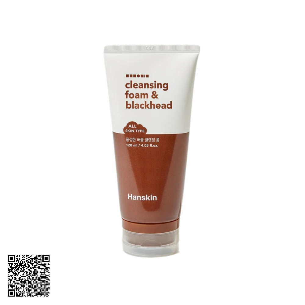 Sữa Rửa Mặt Giảm Mụn Đầu Đen Hanskin Cleansing Foam & Blackhead Từ Hàn Quốc 120ml