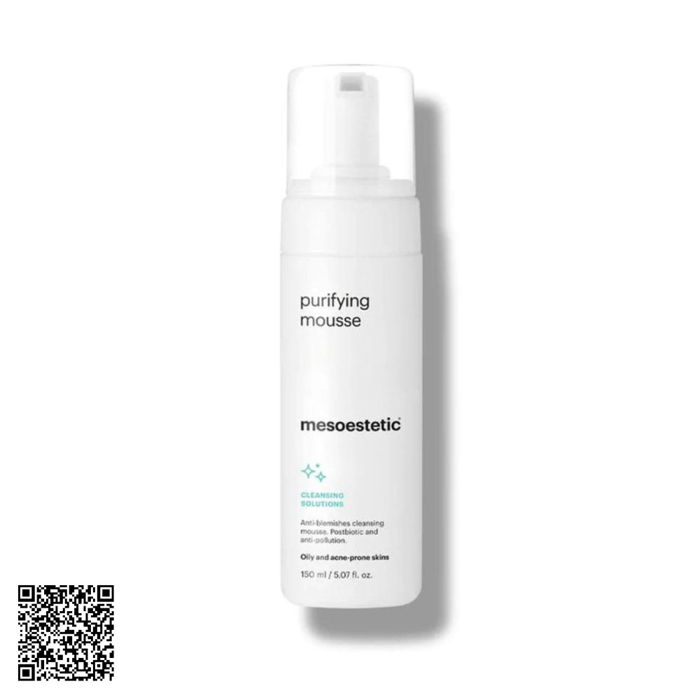 Sữa Rửa Mặt Cho Da Mụn Mesoestetic Cleansing Solutions Purifying Mousse Từ Tây Ban Nha 150ml