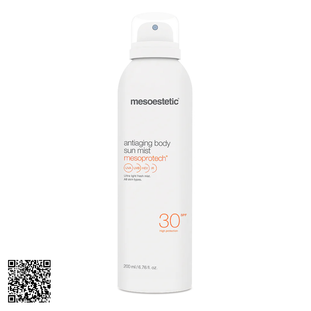 Xịt Chống Nắng Toàn Thân Mesoestetic Mesoprotech Antiaging Body Sun Mist SPF30 Từ Tây Ban Nha 200ml