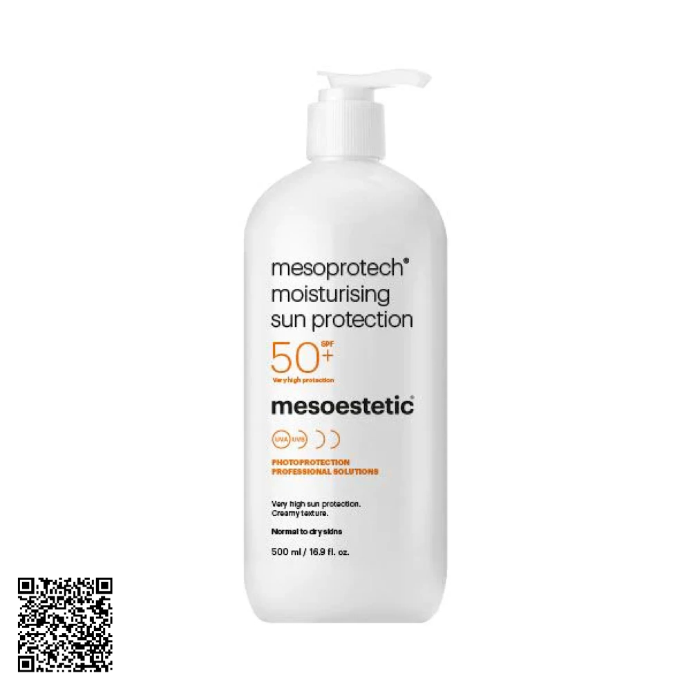 Kem Chống Nắng Dưỡng Ẩm Mesoestetic Moisturising Sun Protection SPF50+ Từ Tây Ban Nha 500ml