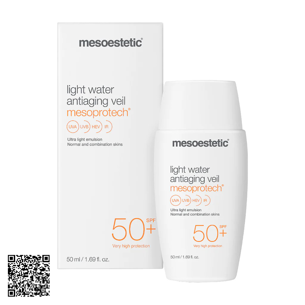 Nhũ Tương Chống Nắng Mesoestetic Mesoprotech Light Water Antiaging Veil SPF50+ Từ Tây Ban Nha 50ml