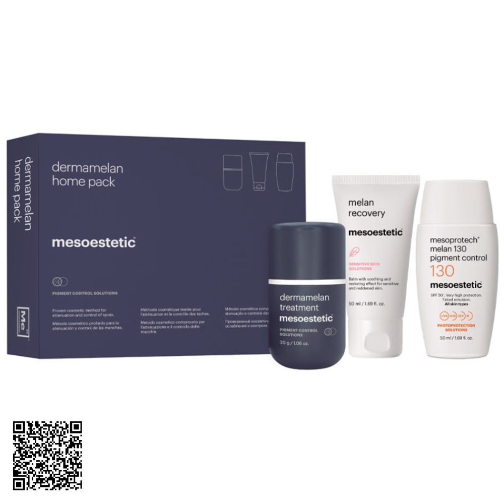 Bộ Sản Phẩm Giảm Nám, Dưỡng Sáng Da Mesoestetic Dermamelan Home Pack Từ Tây Ban Nha 3 Món