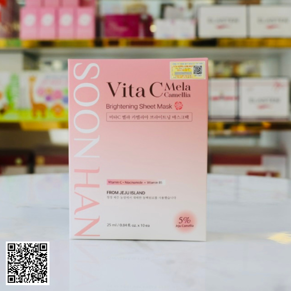 Mặt Nạ Dưỡng Trắng Vita C Mela Camellia Từ Hàn Quốc