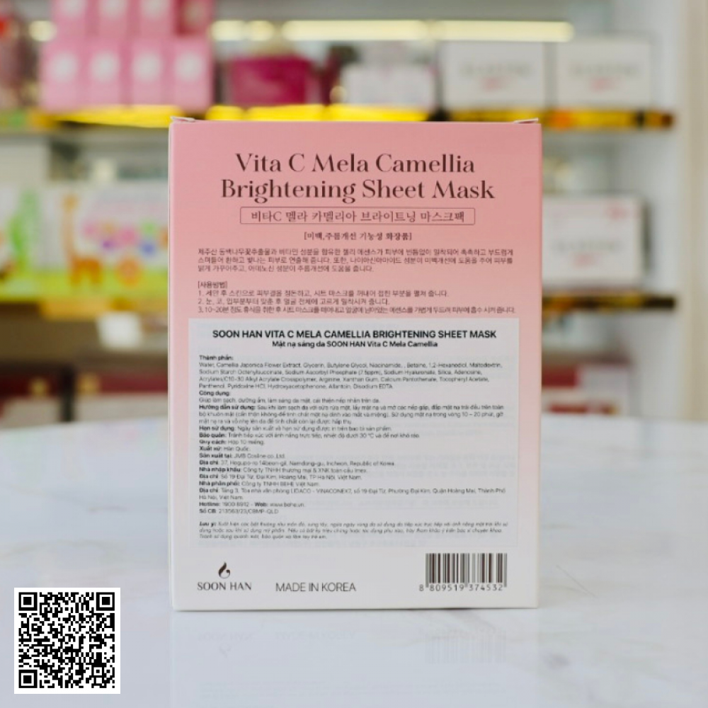 Mặt Nạ Dưỡng Trắng Vita C Mela Camellia Từ Hàn Quốc