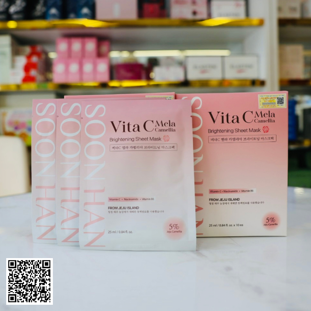 Mặt Nạ Dưỡng Trắng Vita C Mela Camellia Từ Hàn Quốc