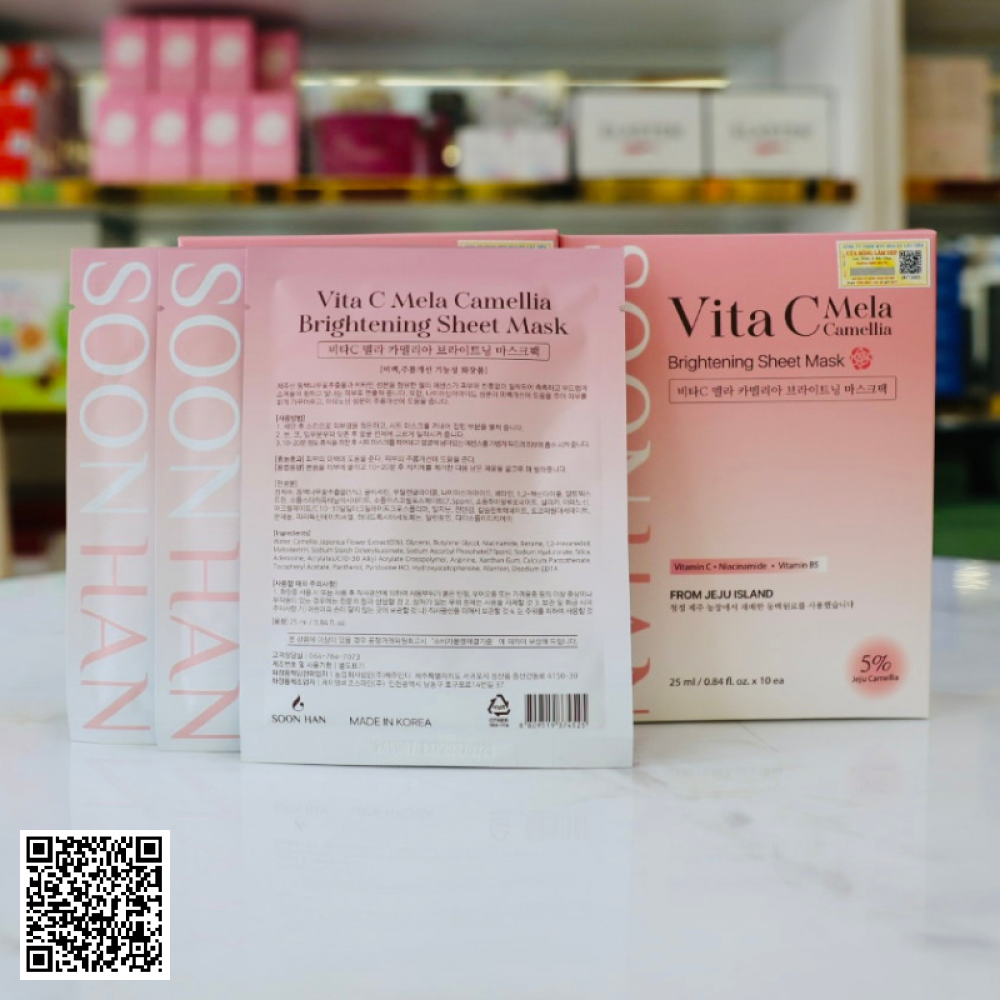 Mặt Nạ Dưỡng Trắng Vita C Mela Camellia Từ Hàn Quốc
