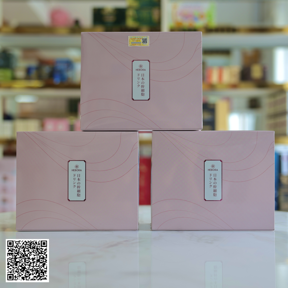 Liệu Trình Nước Uống Nhau Thai Hebora Youth Drink Platinum Đẹp Da Tế Bào Từ Nhật Bản 16ml x 28 Gói x 3 Hộp 