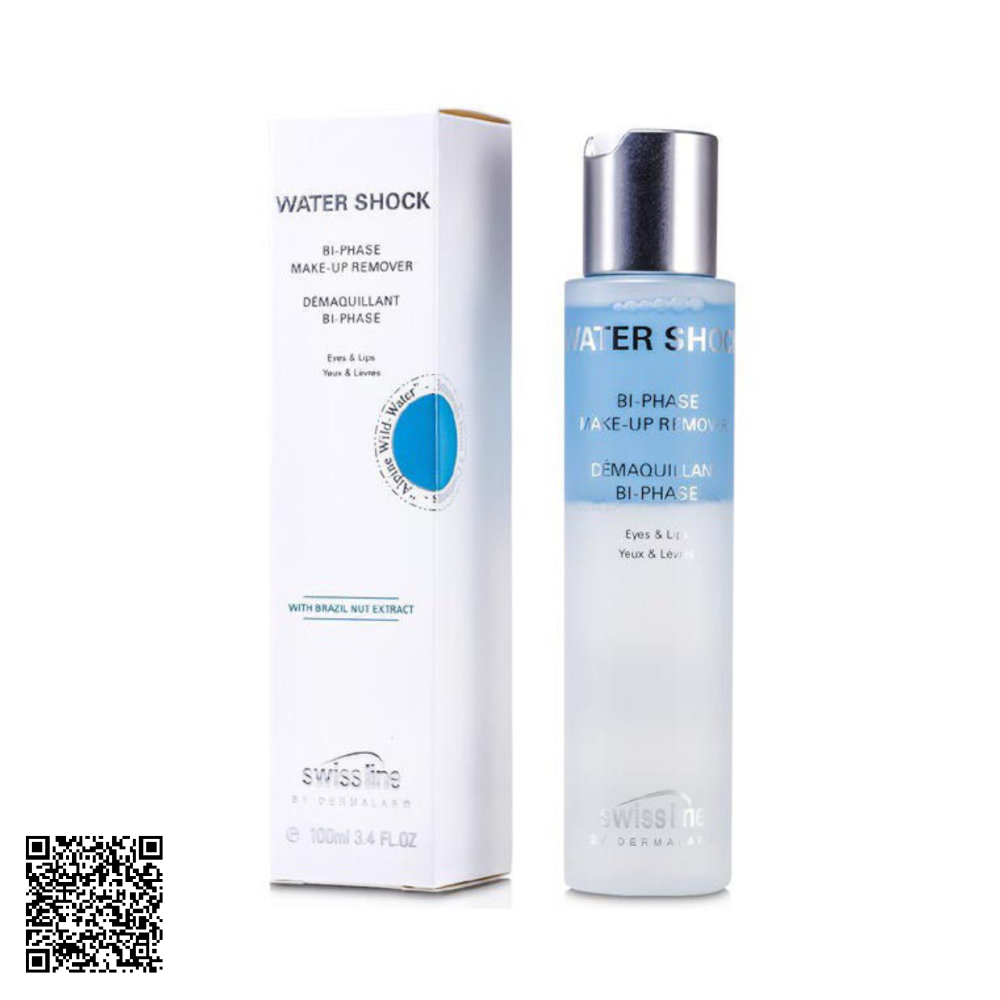 Nước Tẩy Trang Mắt Môi Swissline Water Shock Bi-Phase Make-Up Remover Từ Thuỵ Sĩ 100ml