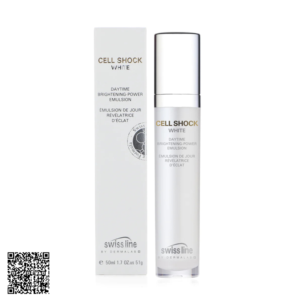 Nhũ Tương Dưỡng Trắng Da Hỗ Trợ Ngừa Lão Hóa Swissline Cell Shock White Daytime Brightening-Power Emulsion Từ Thuỵ Sĩ 50ml