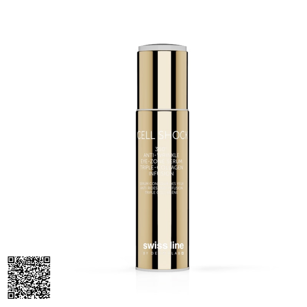 Tinh Chất Xoá Nhăn Vùng Mắt Swissline Cell Shock 360 Anti-Wrinkle Eye-Zone Serum Triple-Collagen Infusion Từ Thuỵ Sĩ 5ml
