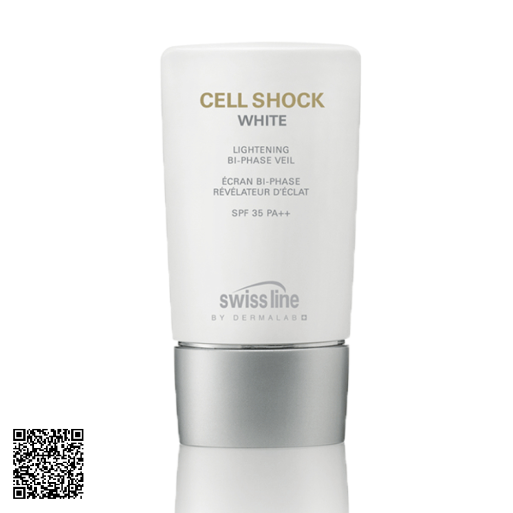 Sữa Chống Nắng Trắng Da Swissline Cell Shock White Lightening Bi-Phase Veil SPF35 PA++ Từ Thuỵ Sĩ 45ml