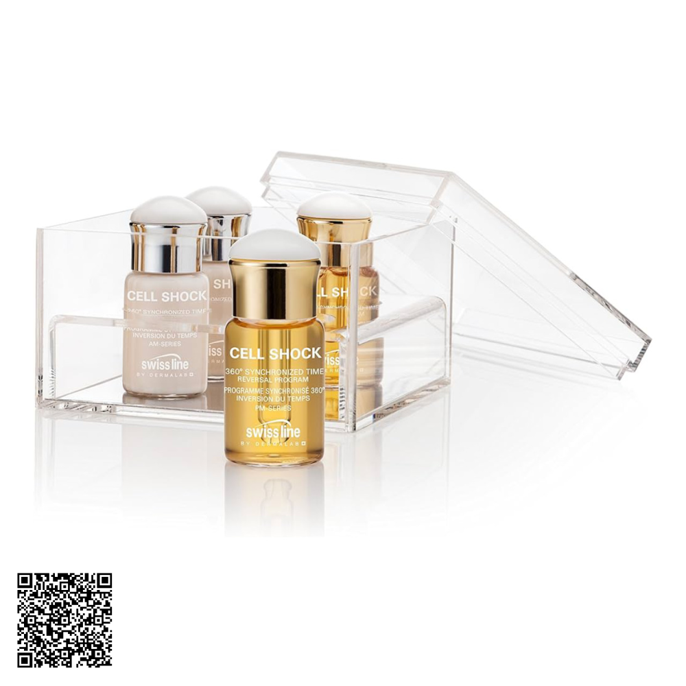 Liệu Trình Đảo Ngược Lão Hóa Da Swissline Cell Shock 360 Synchronized Time Reversal Program Từ Thuỵ Sĩ 4 Lọ x 12ml