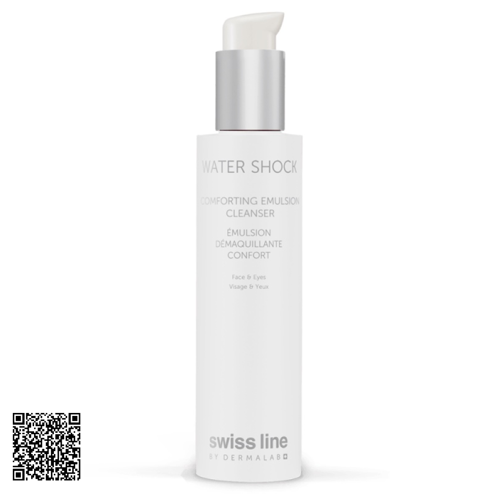 Sữa Rửa Mặt Làm Dịu Da Swissline Water Shock Comforting Emulsion Cleanser Từ Thuỵ Sĩ 160ml