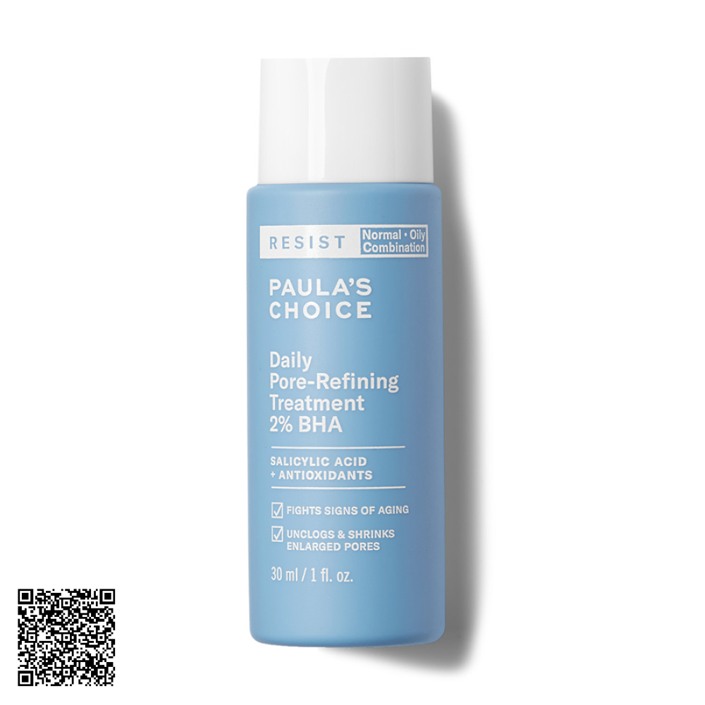 Tinh Chất Tẩy Tế Bào Chết Se Khít Lỗ Chân Lông Paula’s Choice Resist Daily Pore-Refining Treatment With 2% BHA Từ Mỹ 30ml