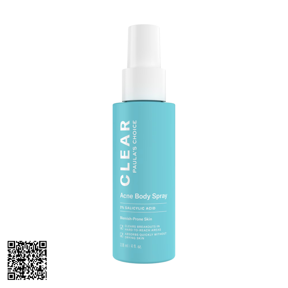 Xịt Giảm Mụn Cho Cơ Thể Paula’s Choice Clear Acne Body Spray Từ Mỹ 118ml