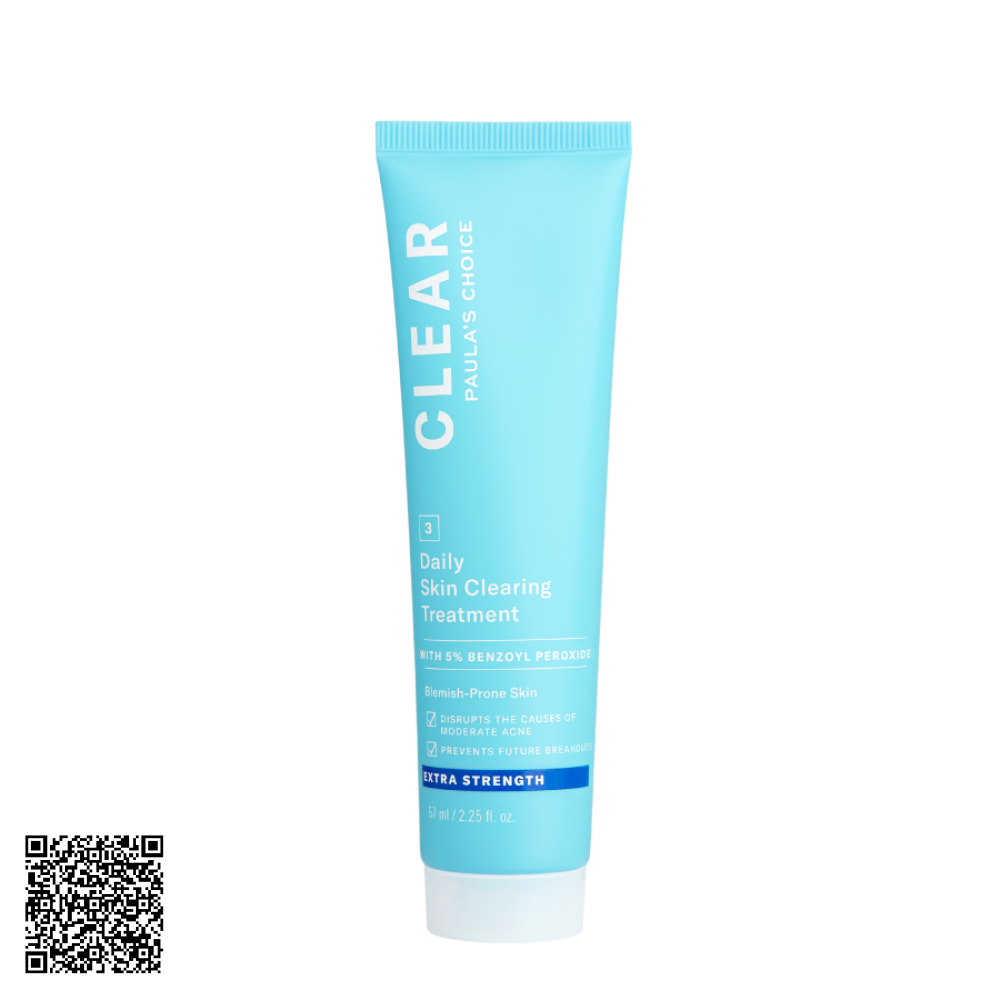 Kem Giảm Mụn Chuyên Sâu Paula’s Choice Clear Extra Strength Daily Skin Clearing Treatment With 5% Benzoyl Peroxide Từ Mỹ 67ml