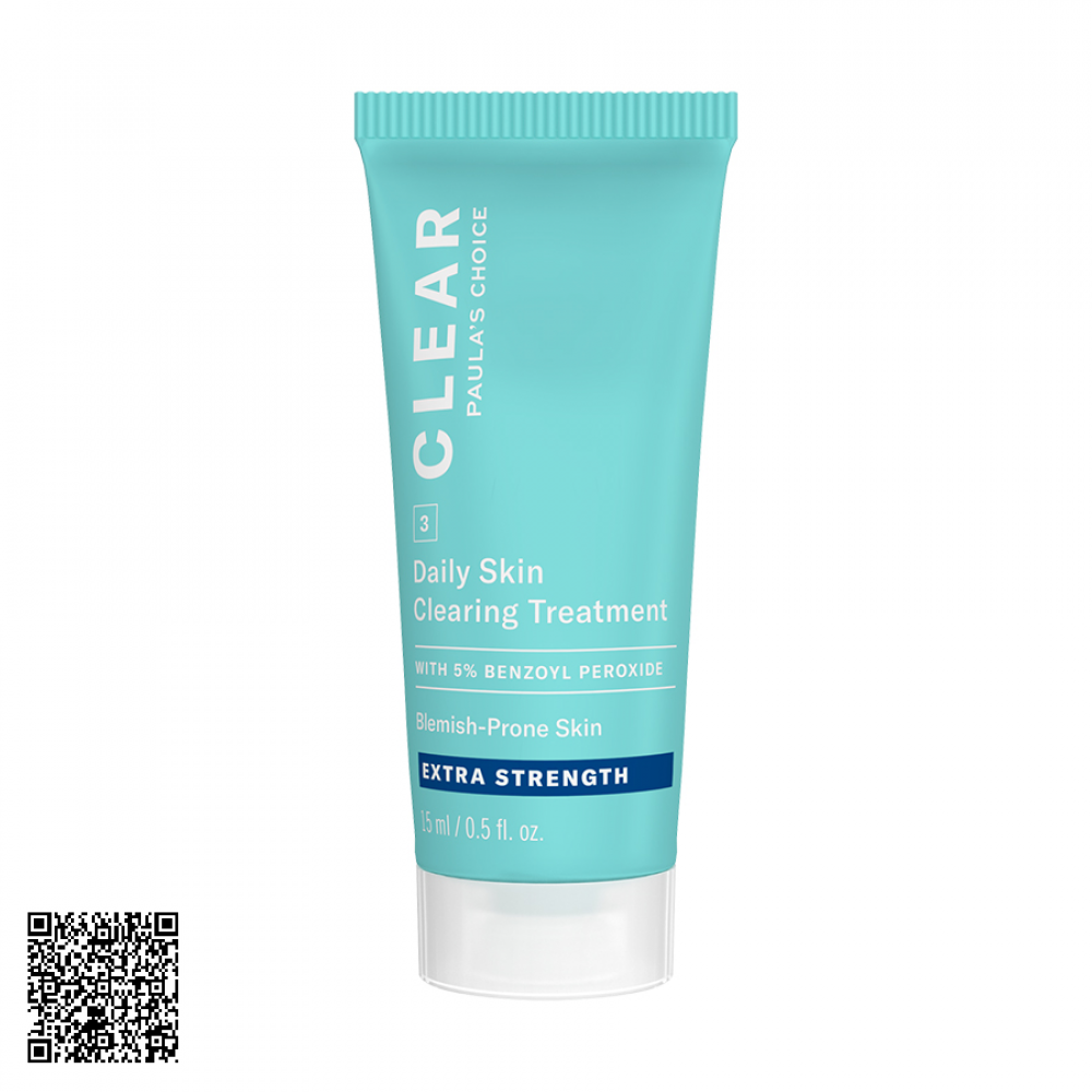 Kem Giảm Mụn Chuyên Sâu Paula’s Choice Clear Extra Strength Daily Skin Clearing Treatment With 5% Benzoyl Peroxide Từ Mỹ 15ml