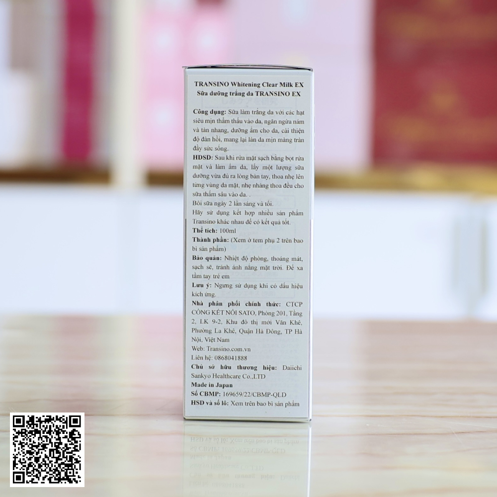 Sữa Dưỡng Trắng Da, Ngăn Ngừa Nám Và Tàn Nhang Transino Whitening Clear Milk EX Từ Nhật Bản 100ml